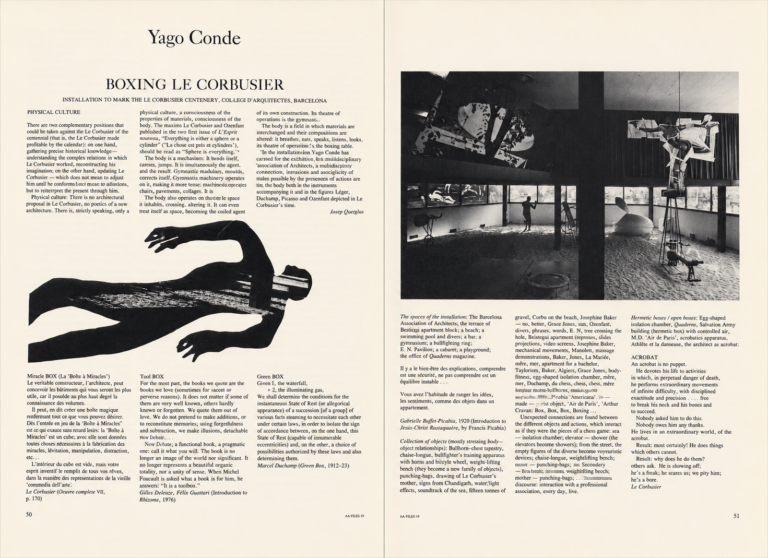 “Boxing Le Corbusier”, de Yago Conde, pp. 50-52, AA Files, #19, 1990.